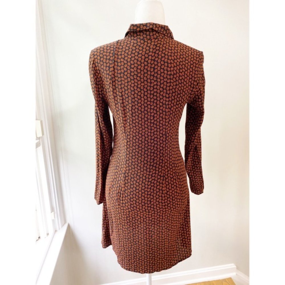 SOLD & Other Stories Black Geometric Print Button Down Dress - Picture 2 of 6